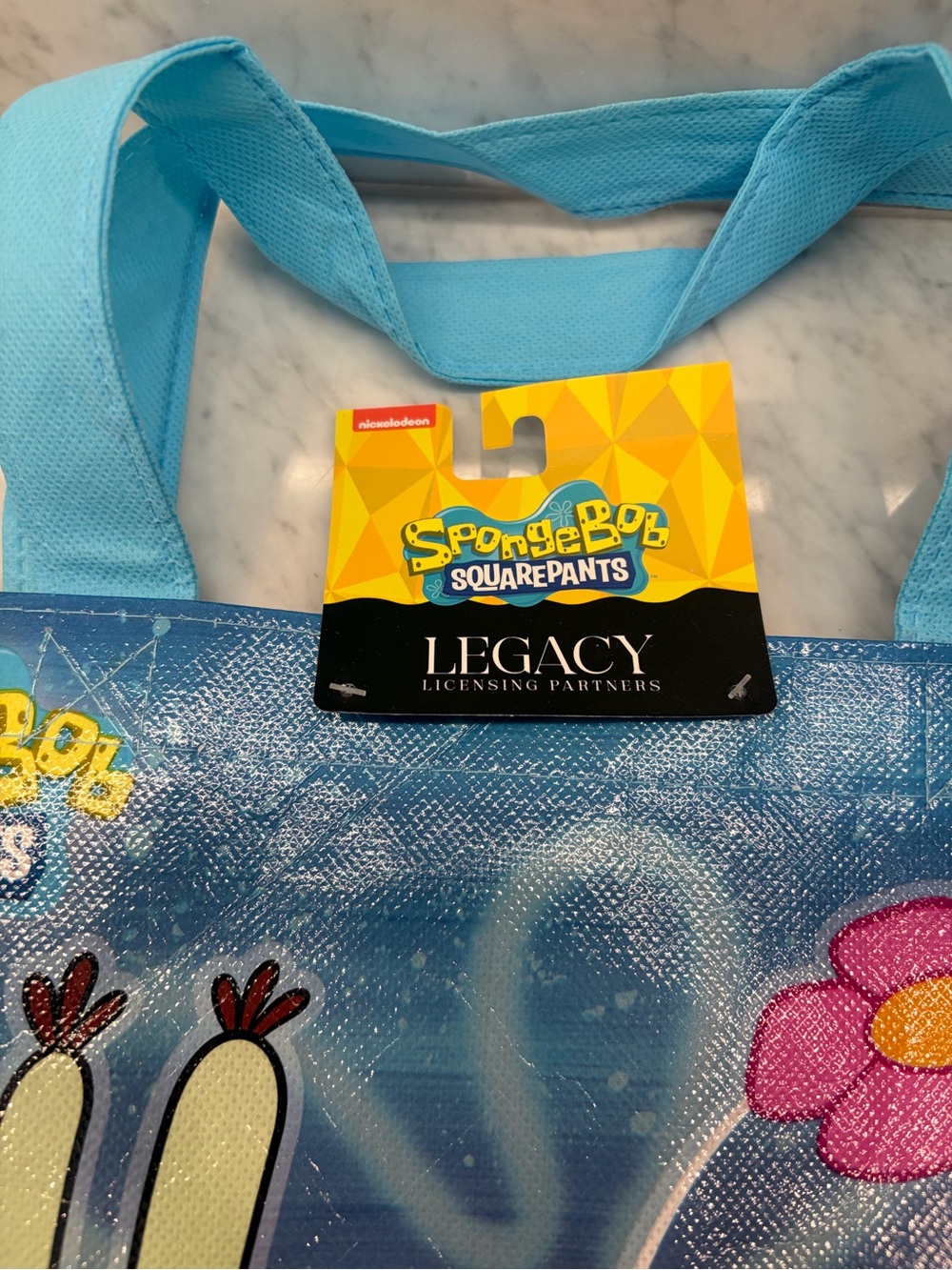 SpongeBob SquarePants Large Reusable Shopping Tote Bag NWT 13.5 x 15.5 - Picture 2 of 5